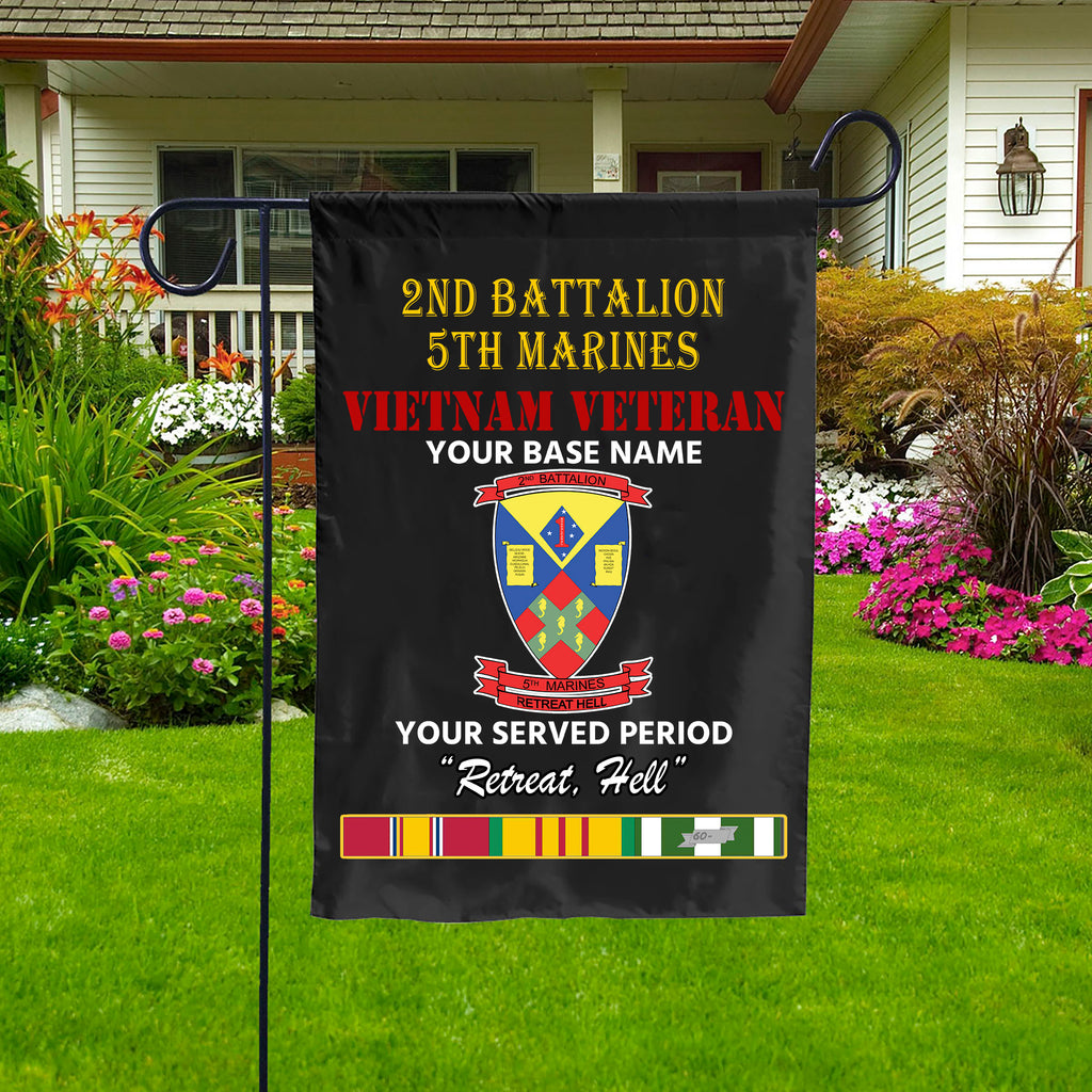 2ND BATTALION 5TH MARINES DOUBLE-SIDED PRINTED 12"x18" GARDEN FLAG