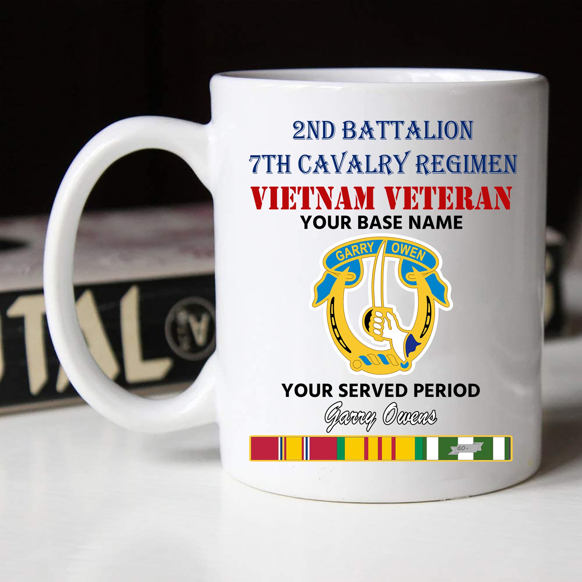 2ND BATTALION 7TH CAVALRY REGIMENT BLACK WHITE 11oz 15oz COFFEE MUG