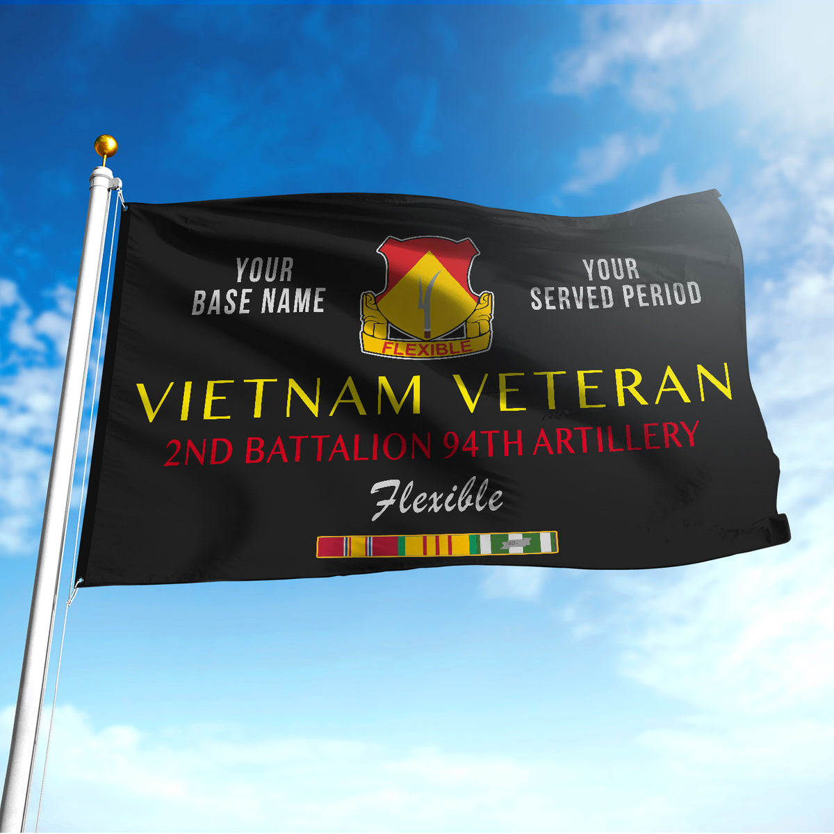 2ND BATTALION 94TH ARTILLERY FLAG DOUBLESIDED PRINTED 30"x40" FLAG