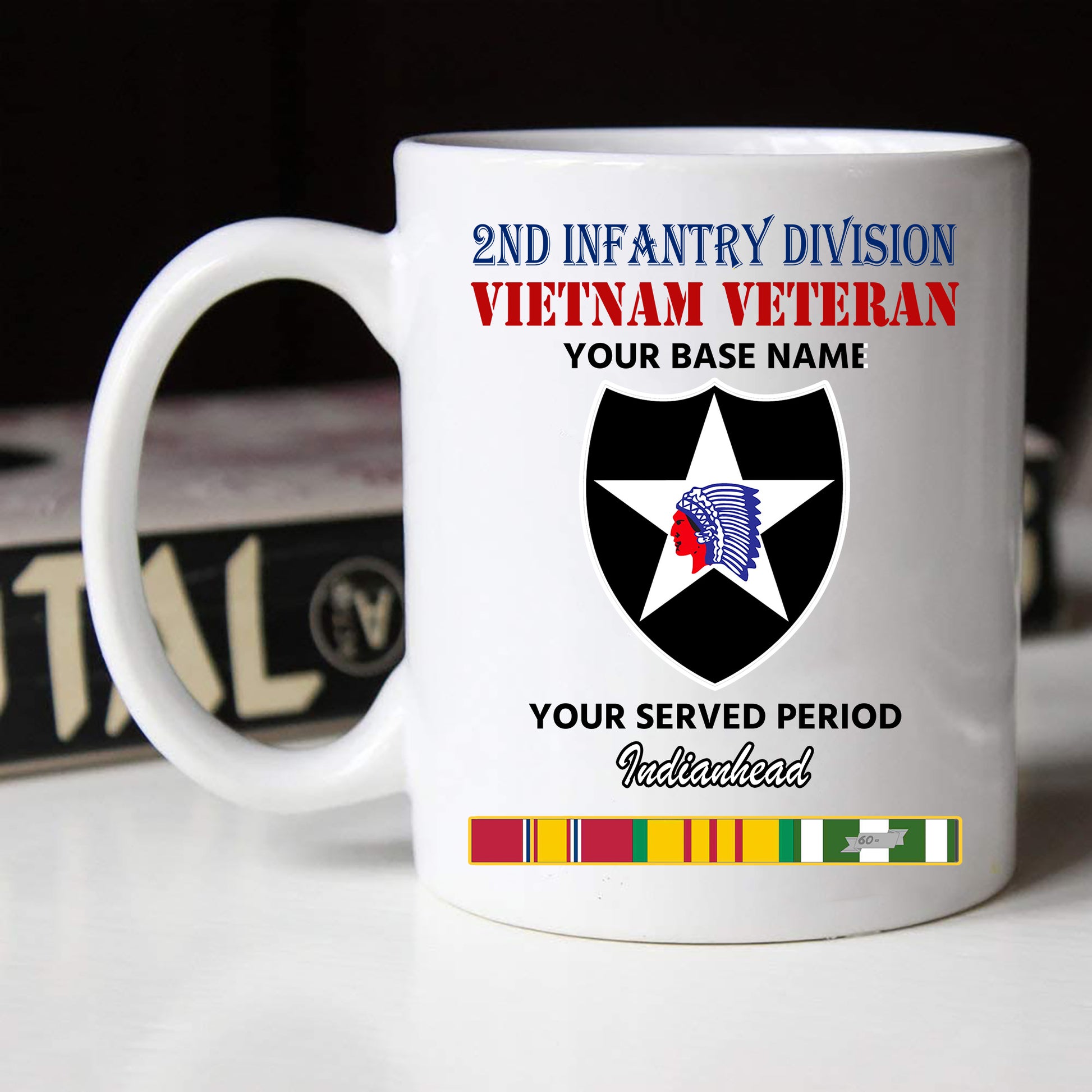 2ND INFANTRY DIVISION BLACK WHITE 11oz 15oz COFFEE MUG