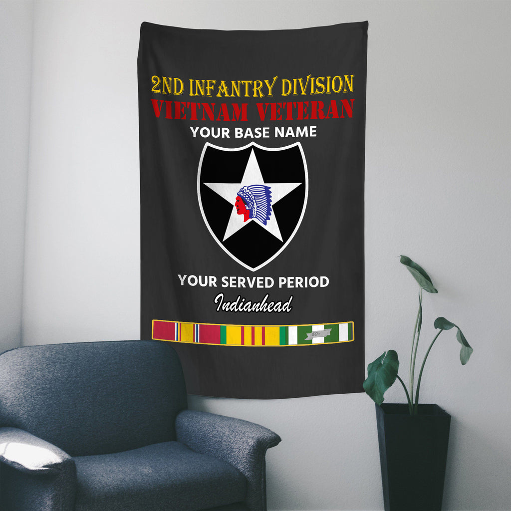 2ND INFANTRY DIVISION WALL FLAG VERTICAL HORIZONTAL 36 x 60 INCHES WALL FLAG