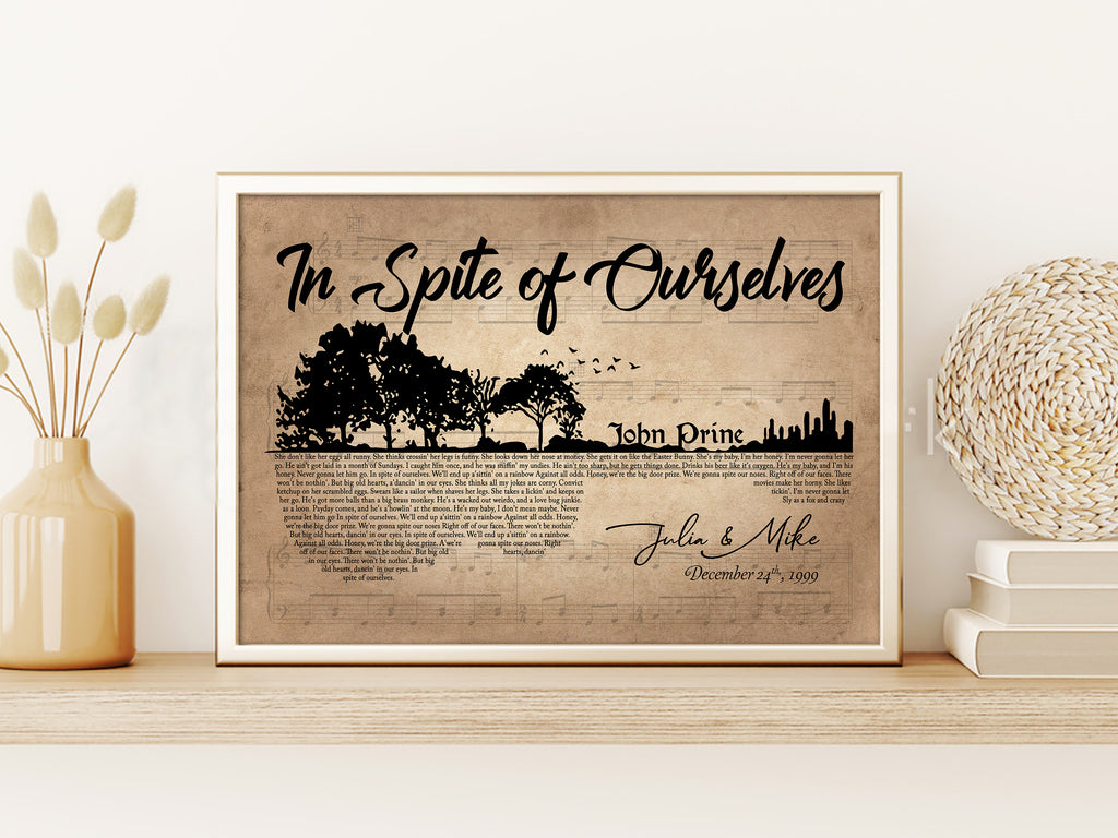 Personalized Wedding Song/First Dance Lyrics - Premium Canvas, Poster