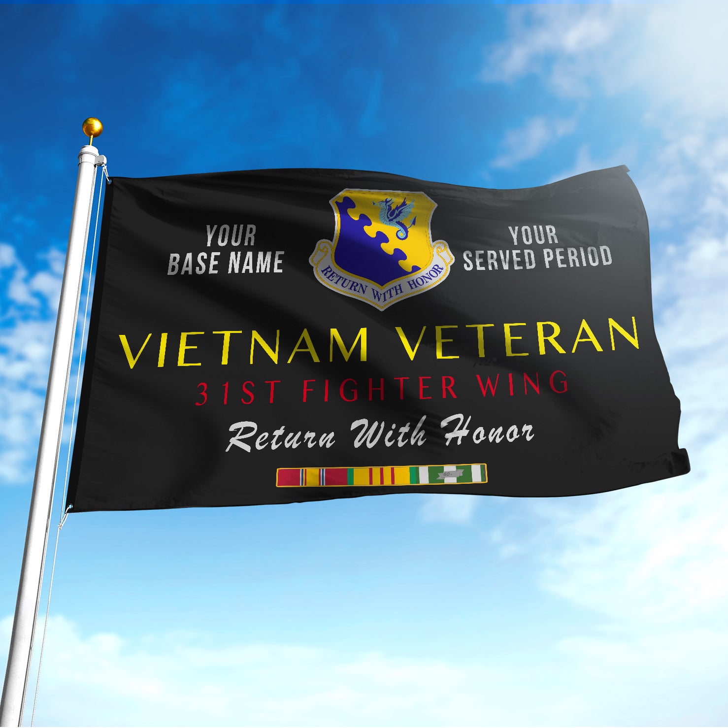 31ST FIGHTER WING FLAG DOUBLE-SIDED PRINTED 30"x40" FLAG