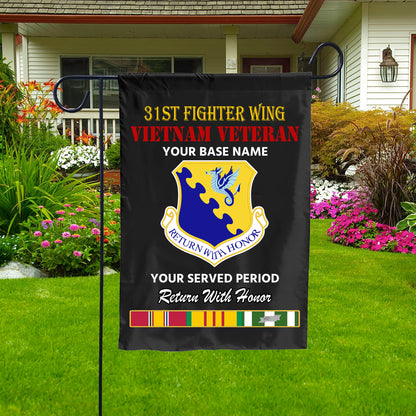 31ST FIGHTER WING DOUBLE-SIDED PRINTED 12"x18" GARDEN FLAG