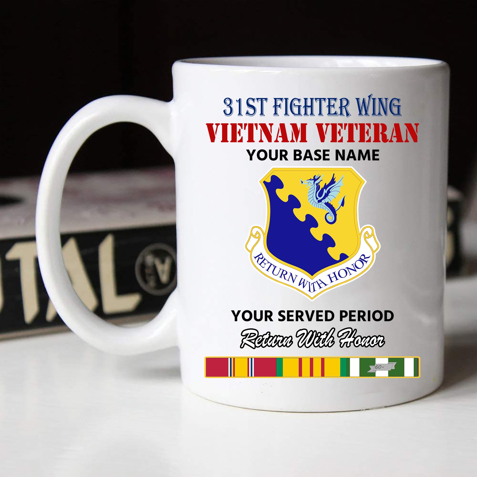 31ST FIGHTER WING BLACK WHITE 11oz 15oz COFFEE MUG