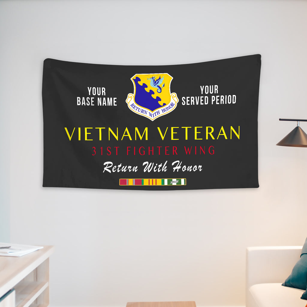 31ST FIGHTER WING WALL FLAG VERTICAL HORIZONTAL 36 x 60 INCHES WALL FLAG