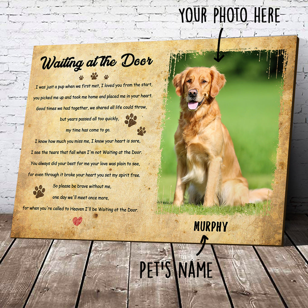 WAITING AT THE DOOR - Personalised Photo Memorial Canvas, Poster