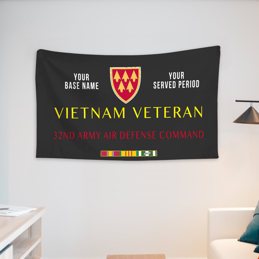 32ND ARMY AIR DEFENSE COMMAND WALL FLAG VERTICAL HORIZONTAL 36 x 60 INCHES WALL FLAG