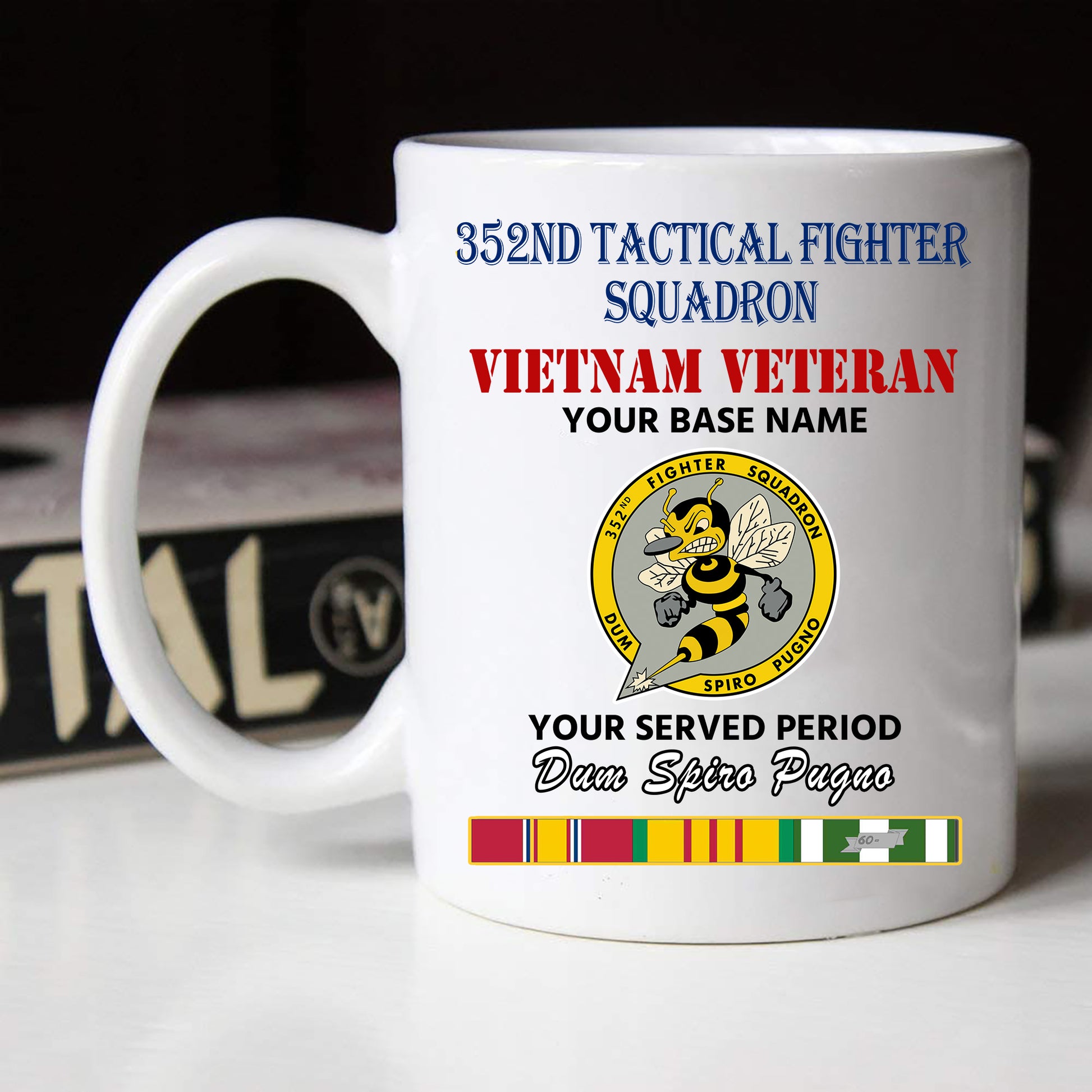 352ND TACTICAL FIGHTER SQUADRON BLACK WHITE 11oz 15oz COFFEE MUG