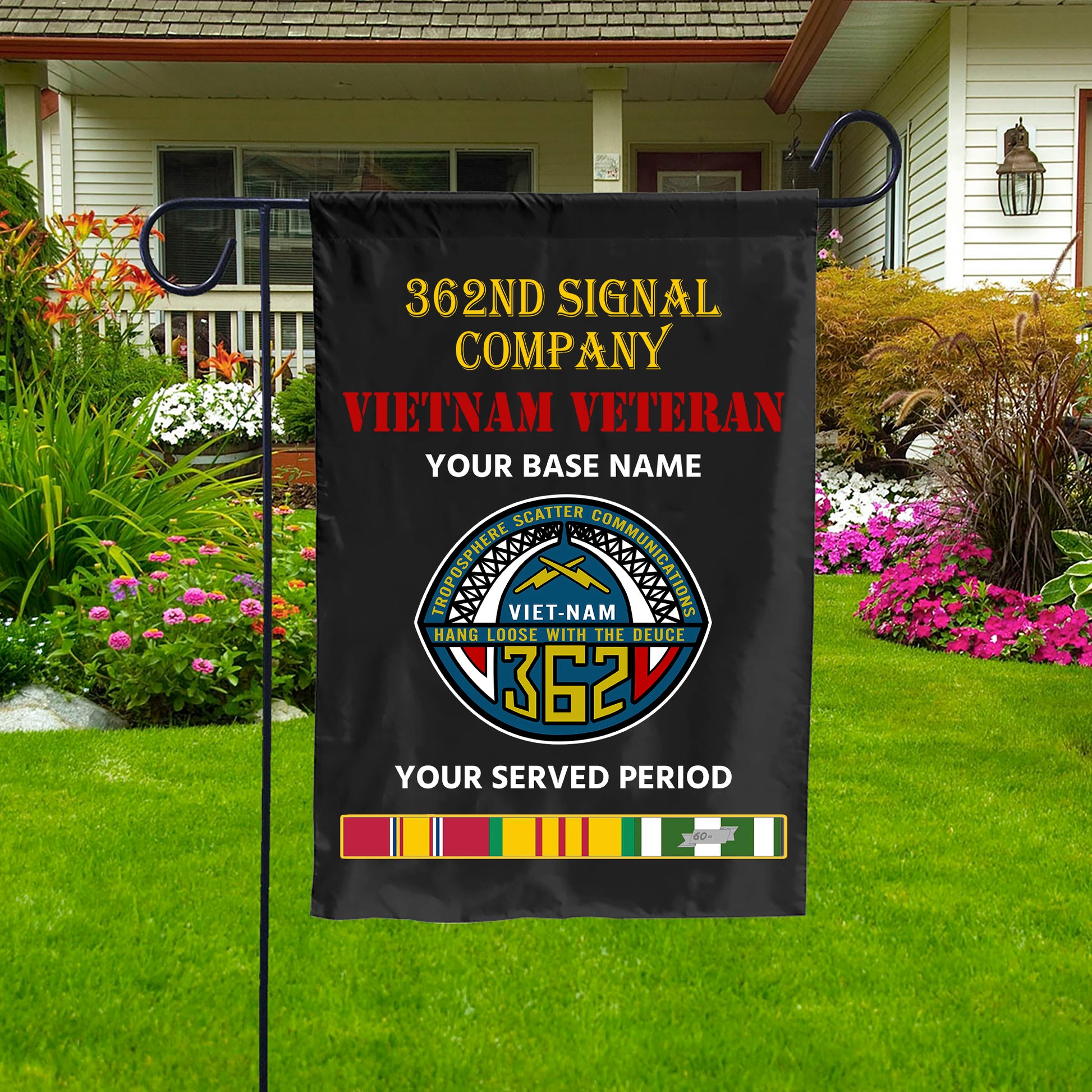 362ND SIGNAL COMPANY DOUBLE-SIDED PRINTED 12"x18" GARDEN FLAG
