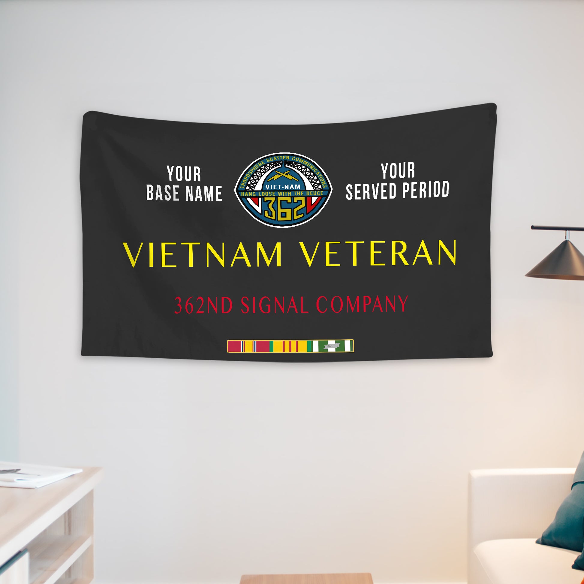 362ND SIGNAL COMPANY WALL FLAG VERTICAL HORIZONTAL 36 x 60 INCHES WALL FLAG