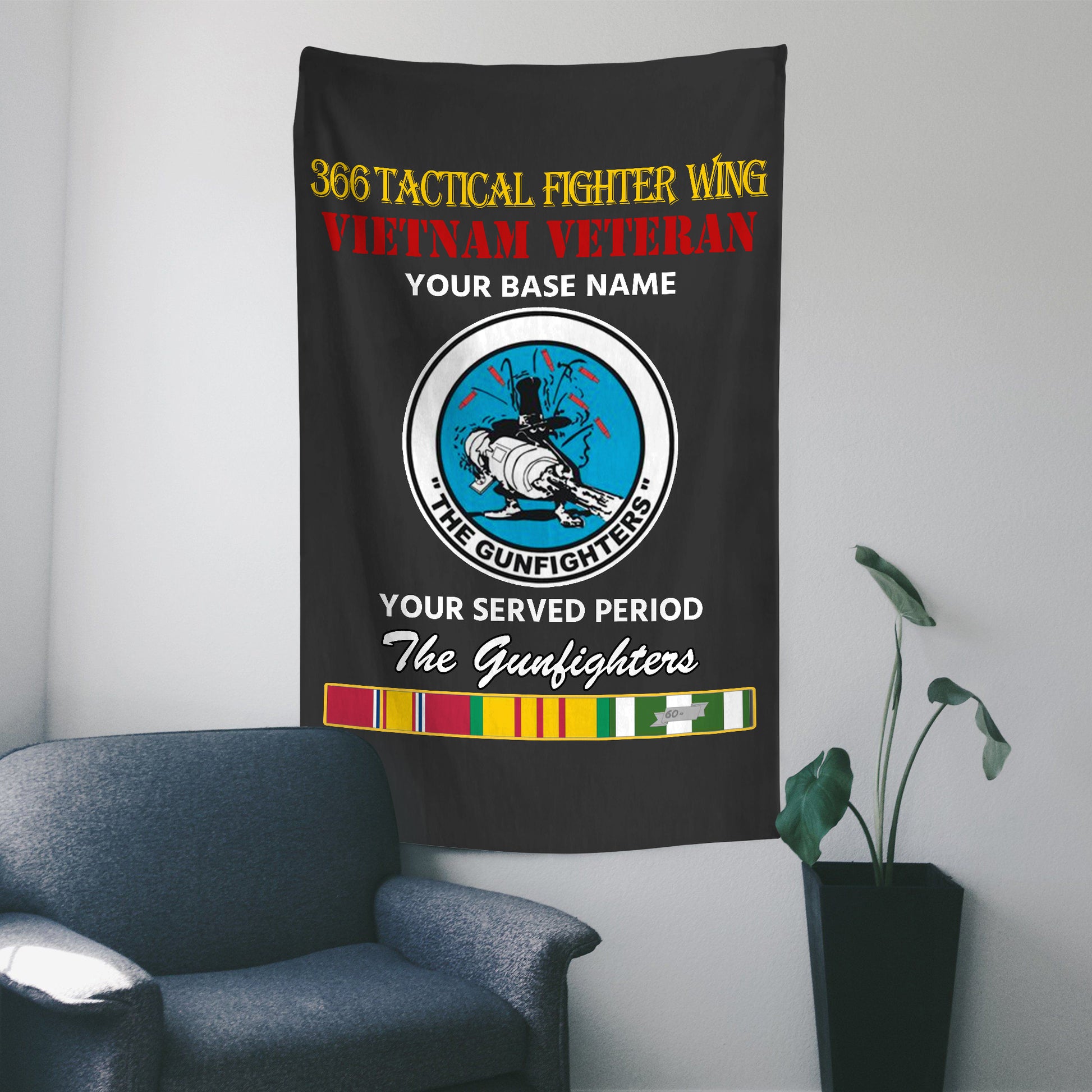 366 TACTICAL FIGHTER WING WALL FLAG VERTICAL HORIZONTAL 36 x 60 INCHES WALL FLAG