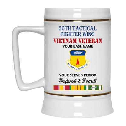 36TH TACTICAL FIGHTER WING BEER STEIN 22oz GOLD TRIM BEER STEIN