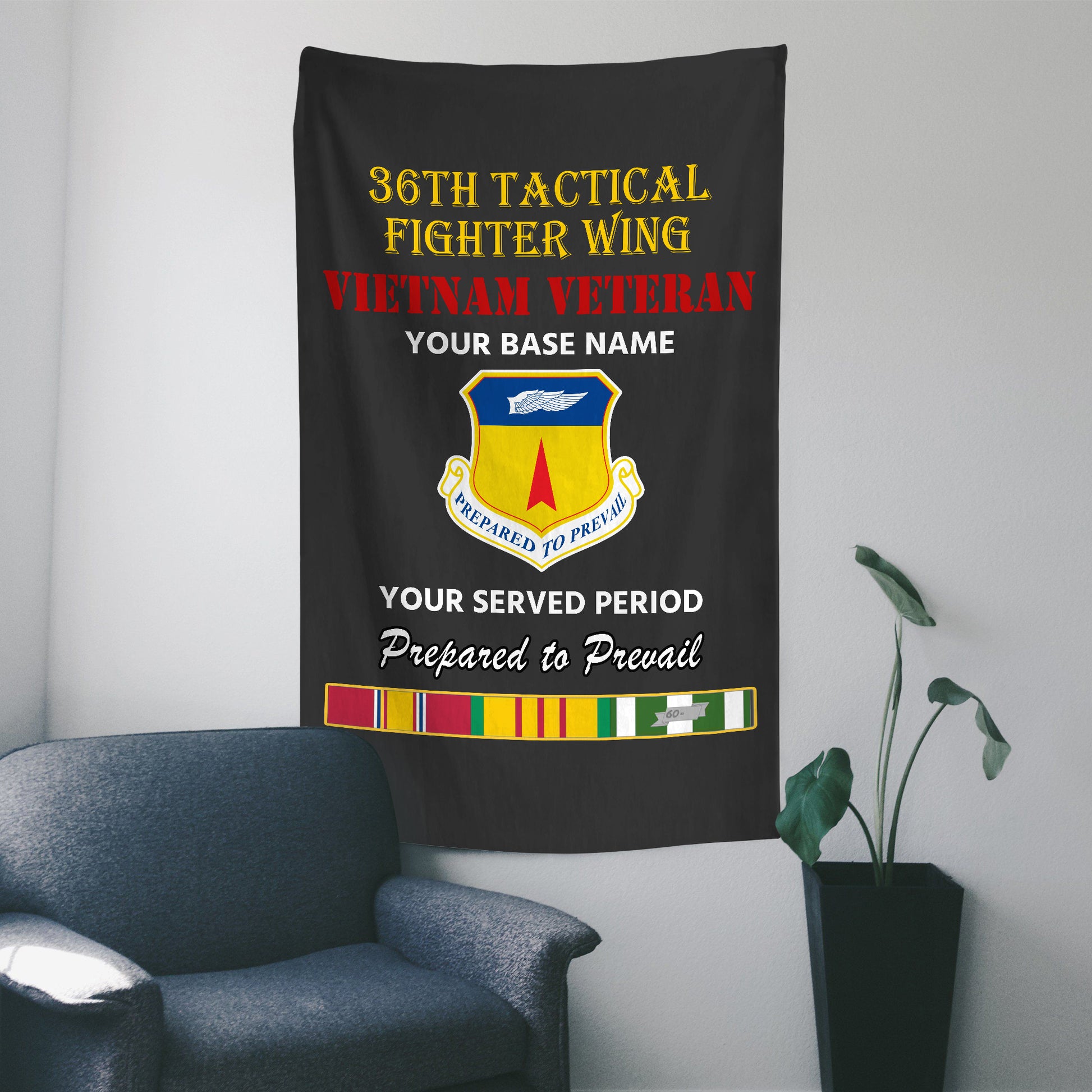36TH TACTICAL FIGHTER WING WALL FLAG VERTICAL HORIZONTAL 36 x 60 INCHES WALL FLAG