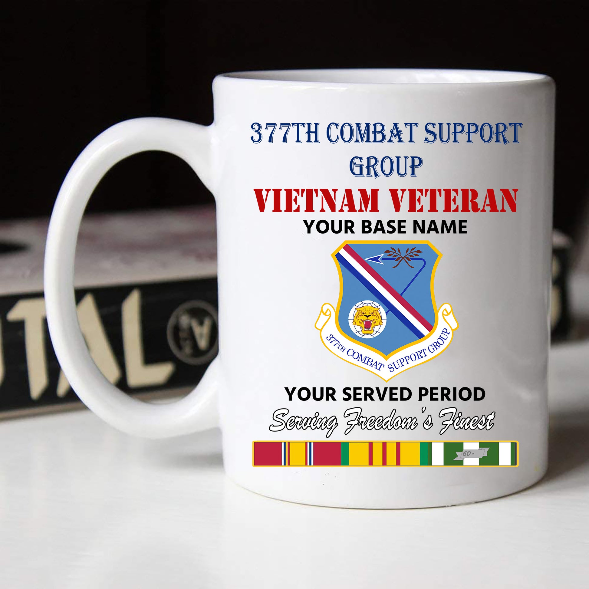 377TH COMBAT SUPPORT GROUP BLACK WHITE 11oz 15oz COFFEE MUG