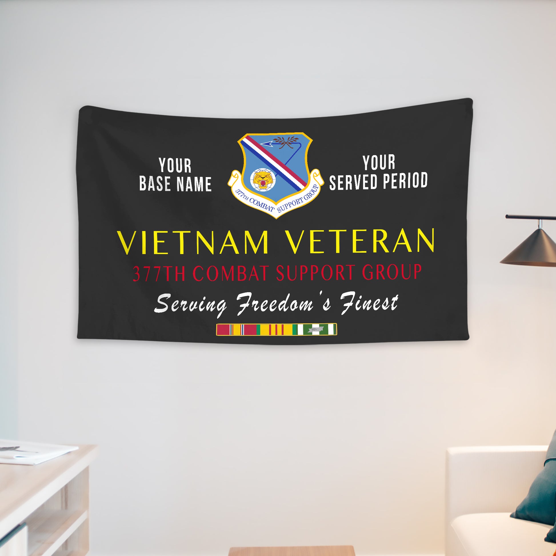 377TH COMBAT SUPPORT GROUP WALL FLAG VERTICAL HORIZONTAL 36 x 60 INCHES WALL FLAG