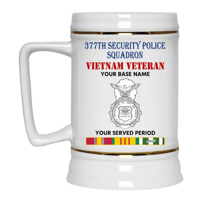 377TH SECURITY POLICE SQUADRON BEER STEIN 22oz GOLD TRIM BEER STEIN