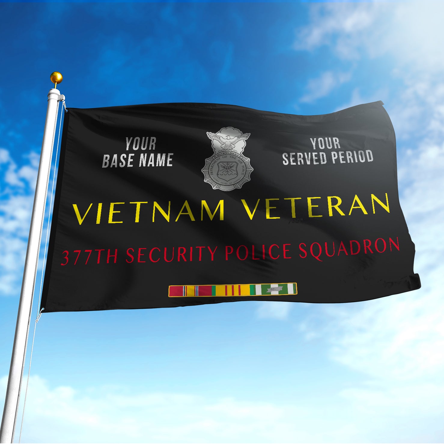 377TH SECURITY POLICE SQUADRON FLAG DOUBLE-SIDED PRINTED 30"x40" FLAG
