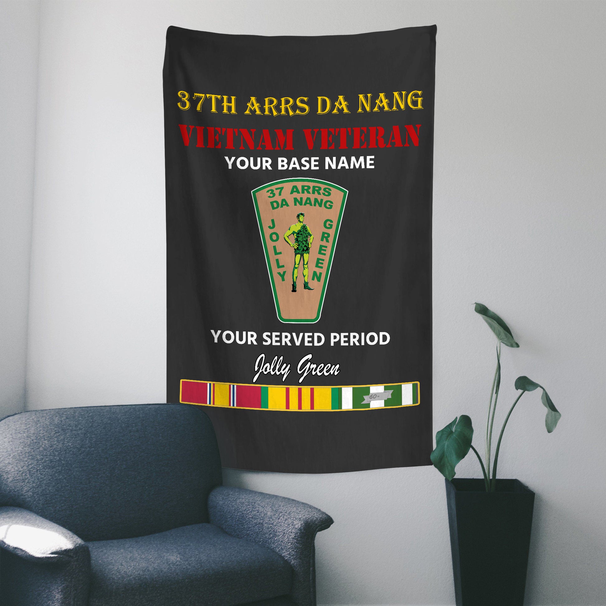 37TH ARRS DA NANG WALL FLAG VERTICAL HORIZONTAL 36 x 60 INCHES WALL FLAG
