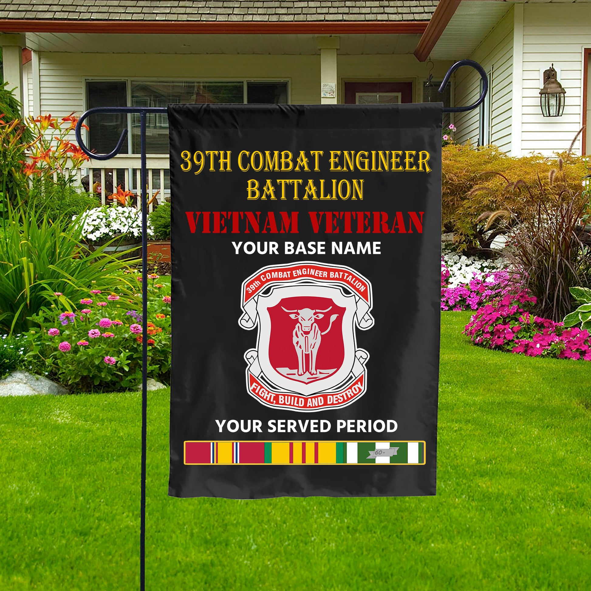 39TH COMBAT ENGINEER BATTALION DOUBLE-SIDED PRINTED 12"x18" GARDEN FLAG