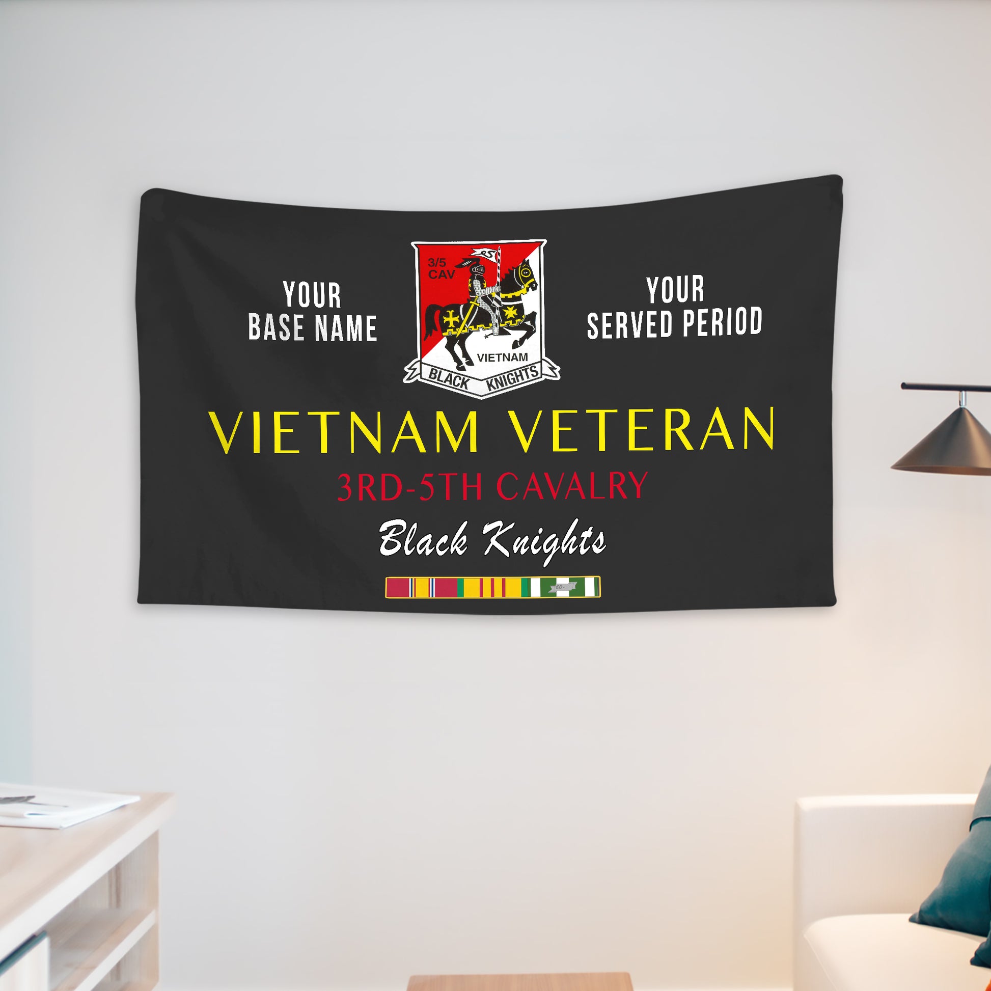 3RD 5TH CAVALRY WALL FLAG VERTICAL HORIZONTAL 36 x 60 INCHES WALL FLAG