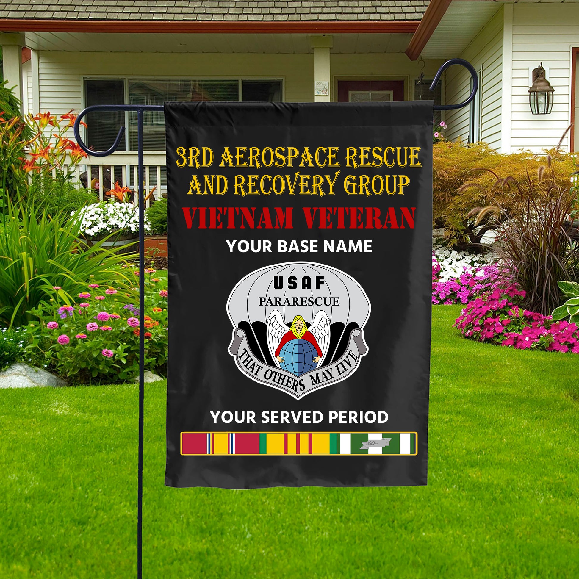 3RD AEROSPACE RESCUE AND RECOVERY GROUP DOUBLE-SIDED PRINTED 12"x18" GARDEN FLAG
