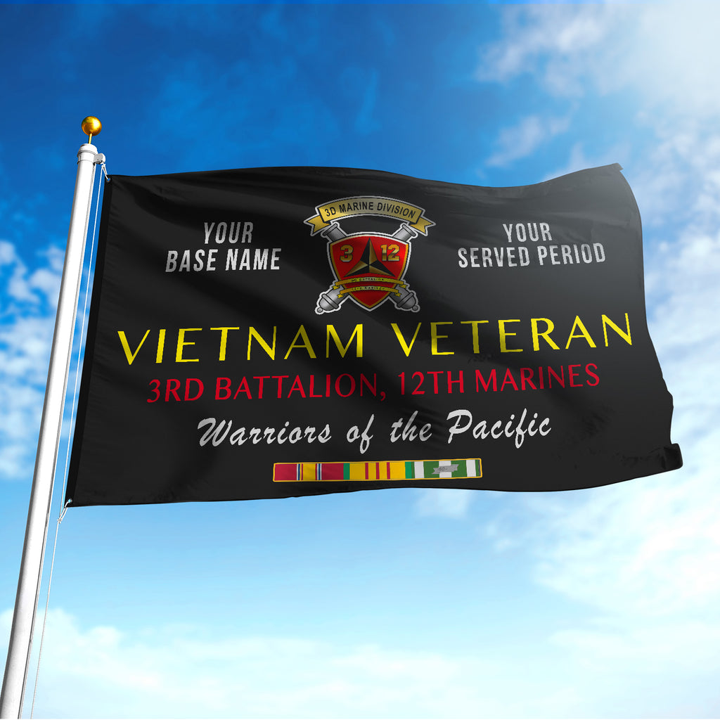 3RD BATTALION 12TH MARINES FLAG DOUBLE-SIDED PRINTED 30"x40" FLAG