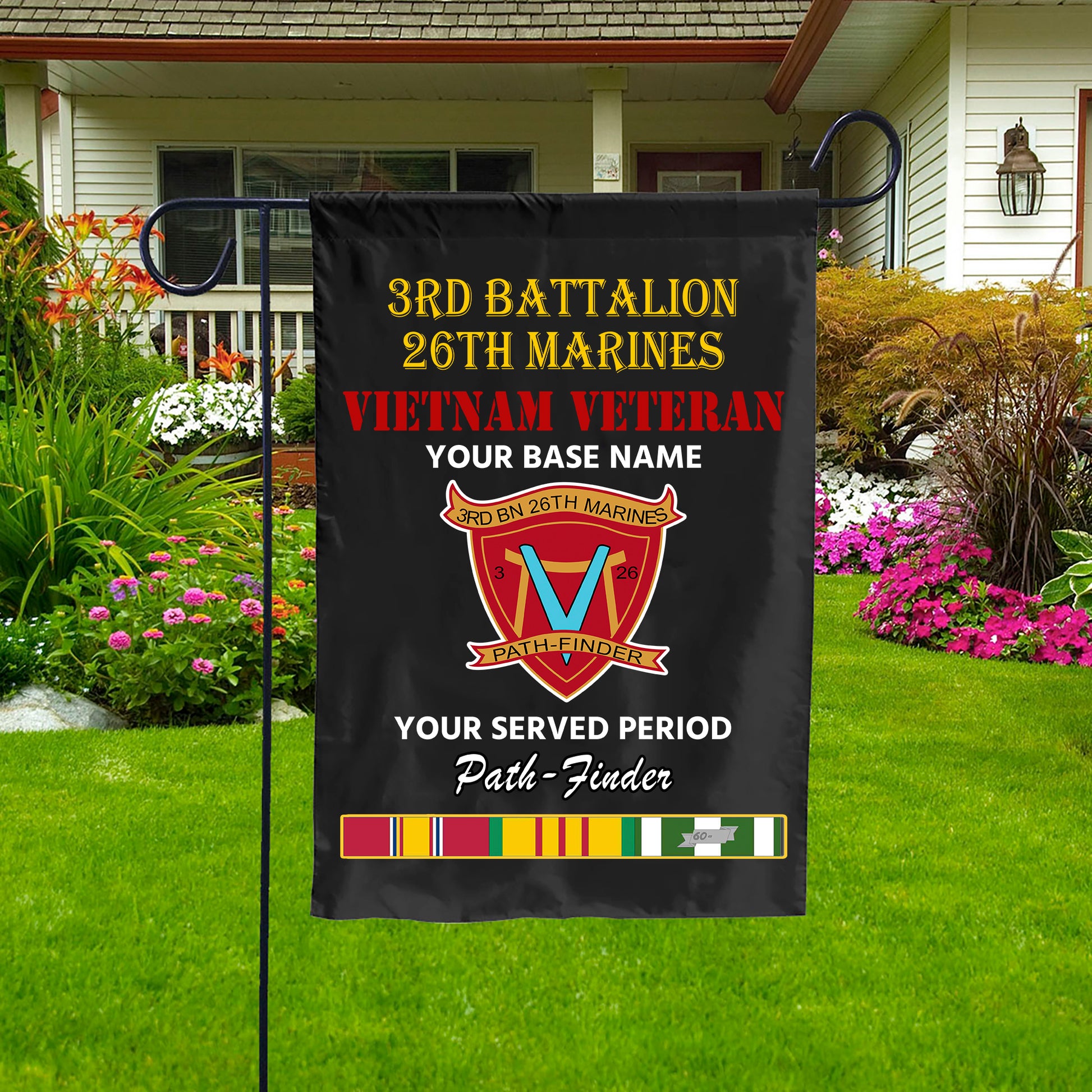 3RD BATTALION 26TH MARINES DOUBLE-SIDED PRINTED 12"x18" GARDEN FLAG