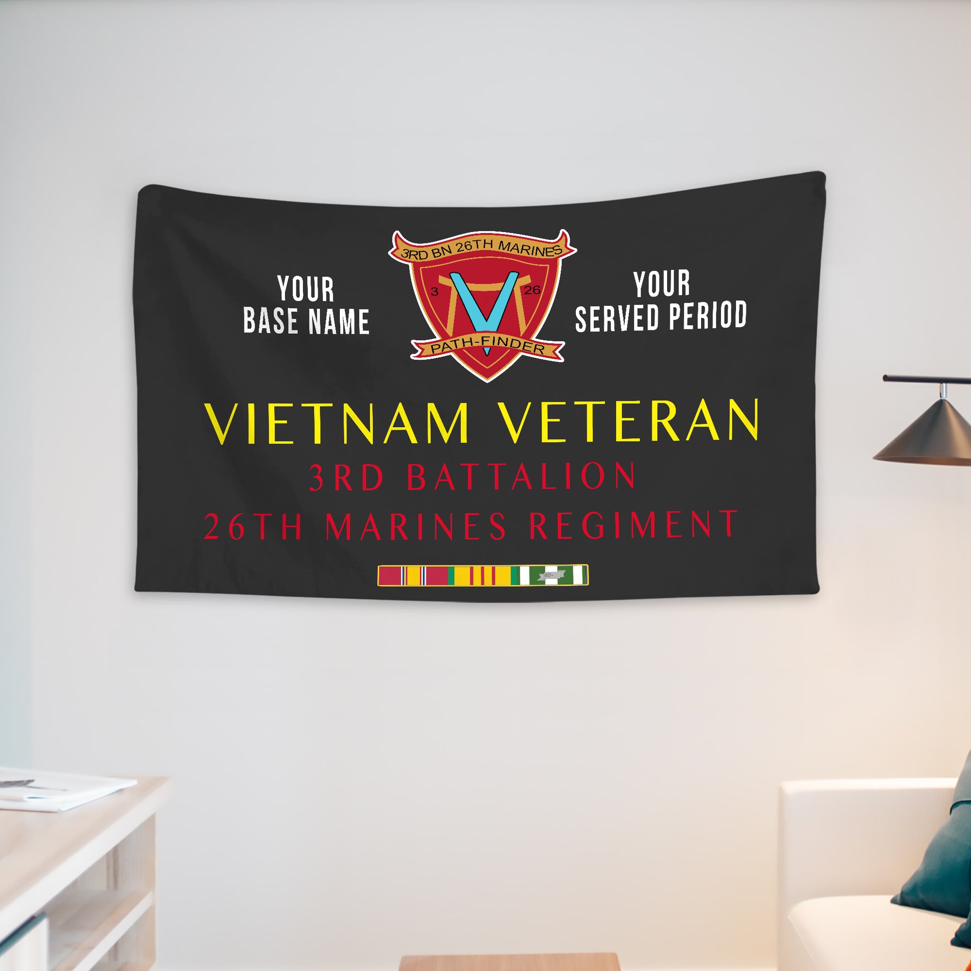 3RD BATTALION 26TH MARINES WALL FLAG VERTICAL HORIZONTAL 36 x 60 INCHES WALL FLAG
