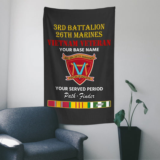 3RD BATTALION 26TH MARINES WALL FLAG VERTICAL HORIZONTAL 36 x 60 INCHES WALL FLAG
