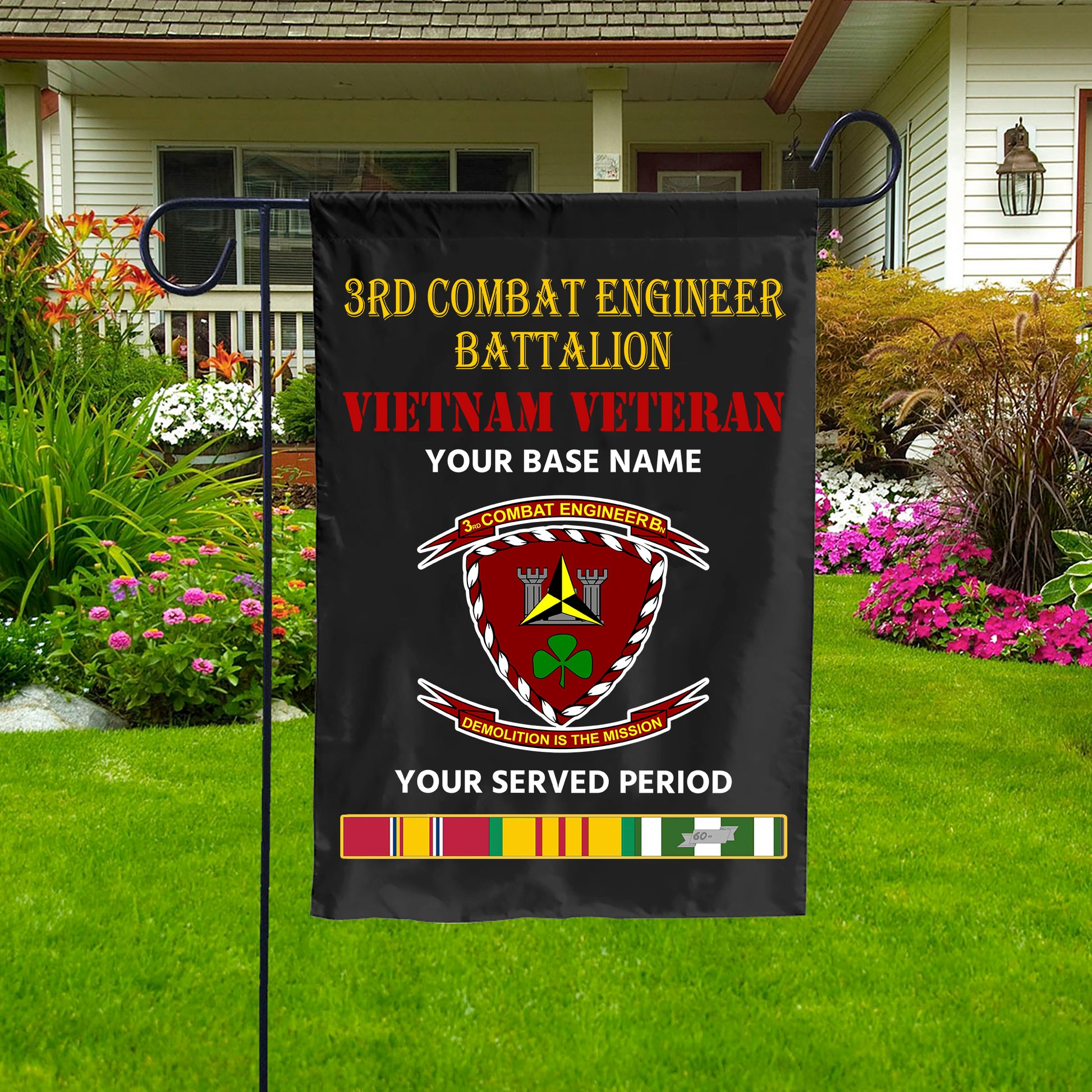 3RD COMBAT ENGINEER BATTALION DOUBLE-SIDED PRINTED 12"x18" GARDEN FLAG