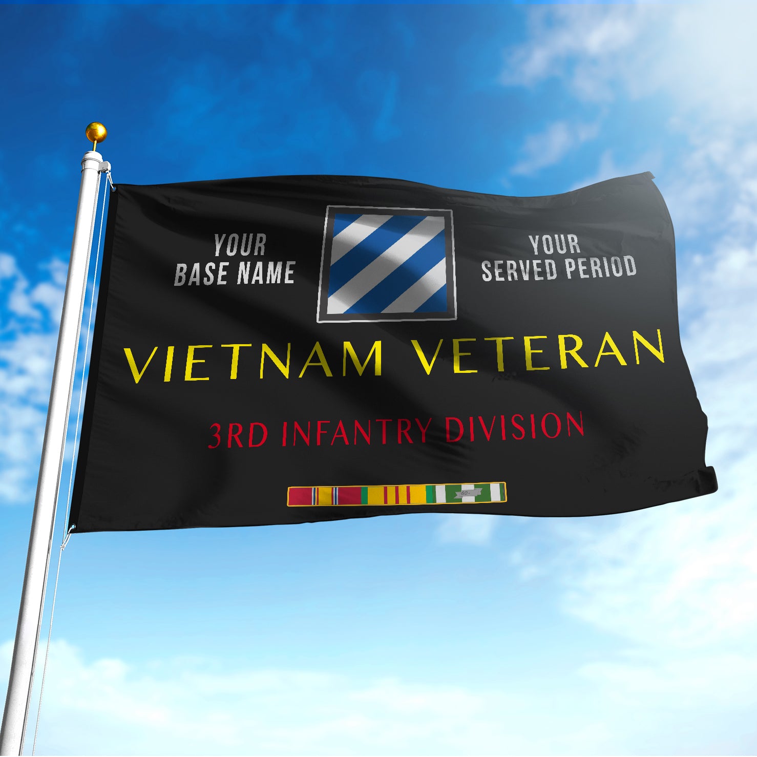 3RD INFANTRY DIVISION 2 FLAG DOUBLE-SIDED PRINTED 30"x40" FLAG