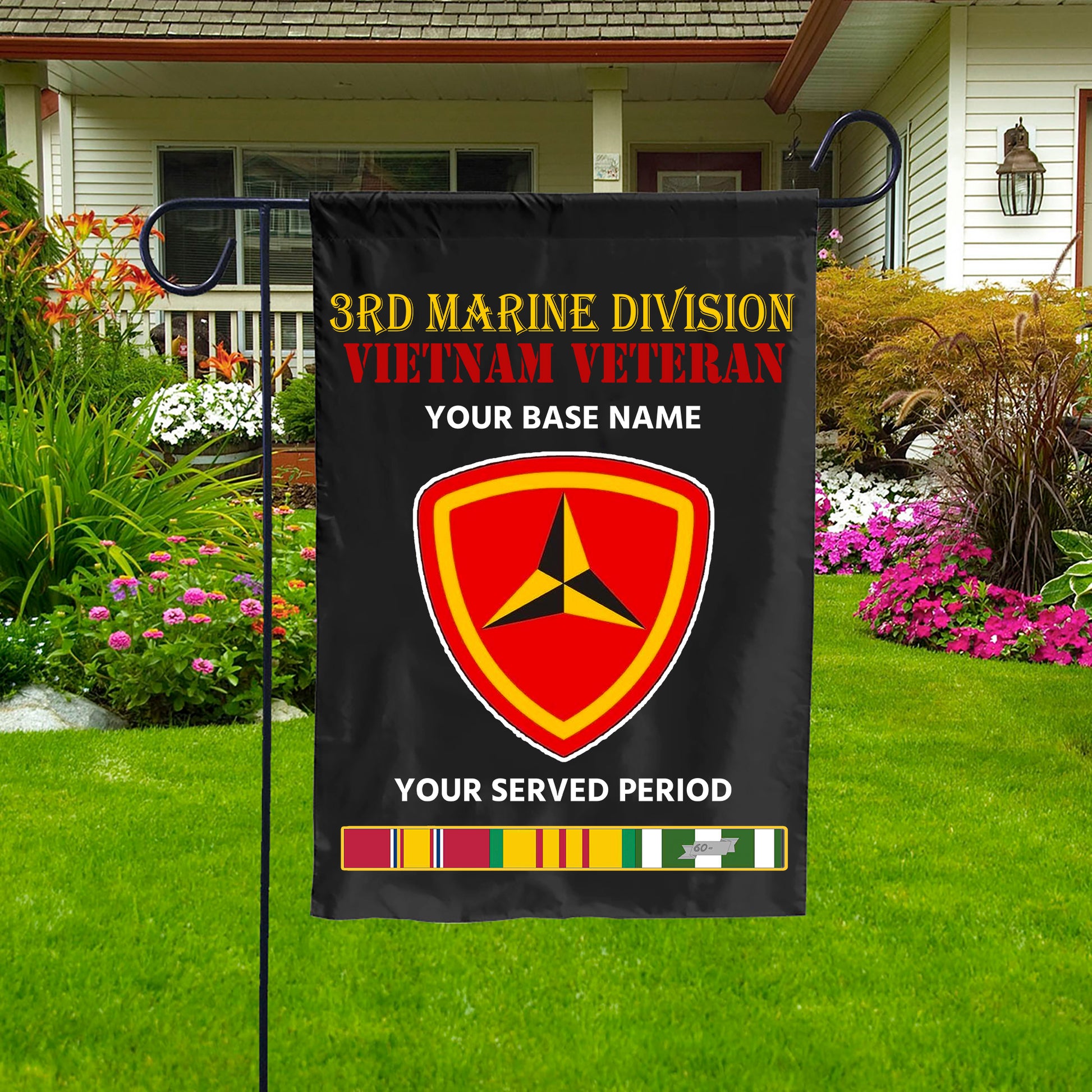 3RD MARINE DIVISION DOUBLE-SIDED PRINTED 12"x18" GARDEN FLAG