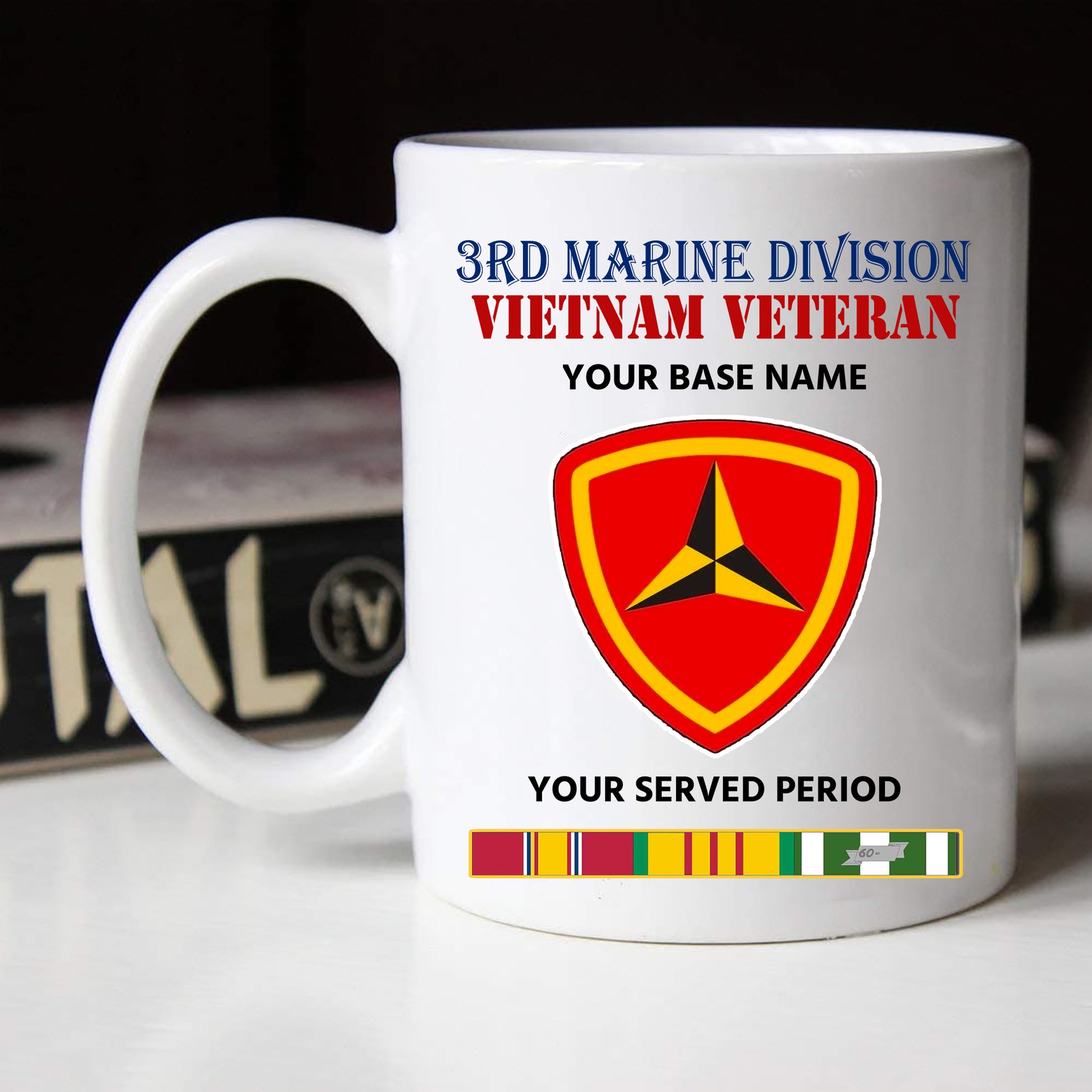 3RD MARINE DIVISION BLACK WHITE 11oz 15oz COFFEE MUG