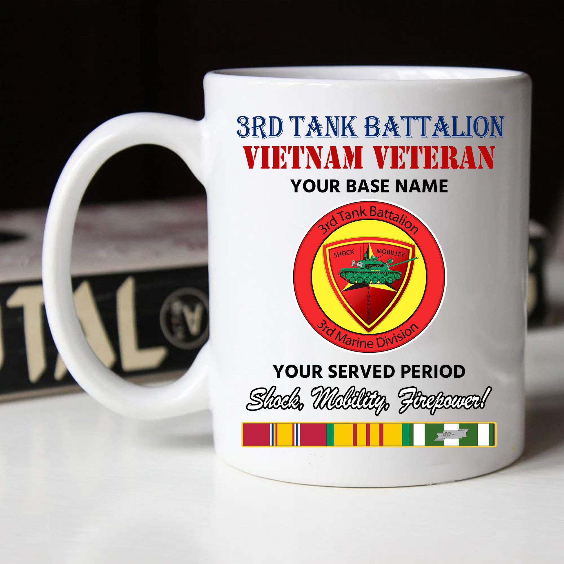 3RD TANK BATTALION MIN BLACK WHITE 11oz 15oz COFFEE MUG