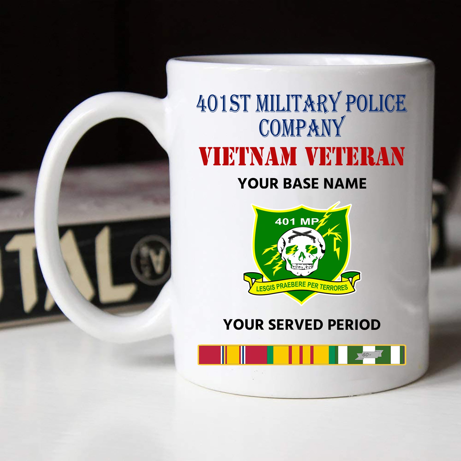 401ST MILITARY POLICE COMPANY BLACK WHITE 11oz 15oz COFFEE MUG