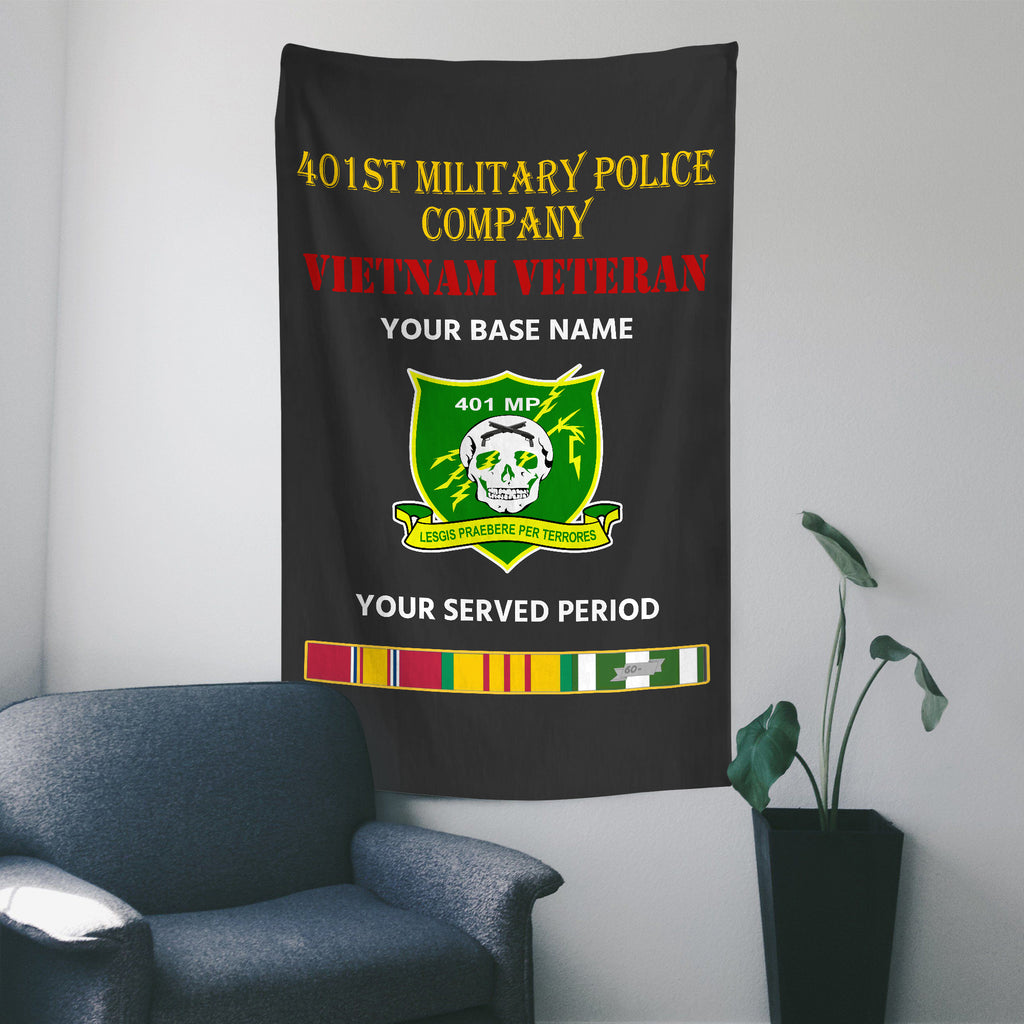 401ST MILITARY POLICE COMPANY WALL FLAG VERTICAL HORIZONTAL 36 x 60 INCHES WALL FLAG