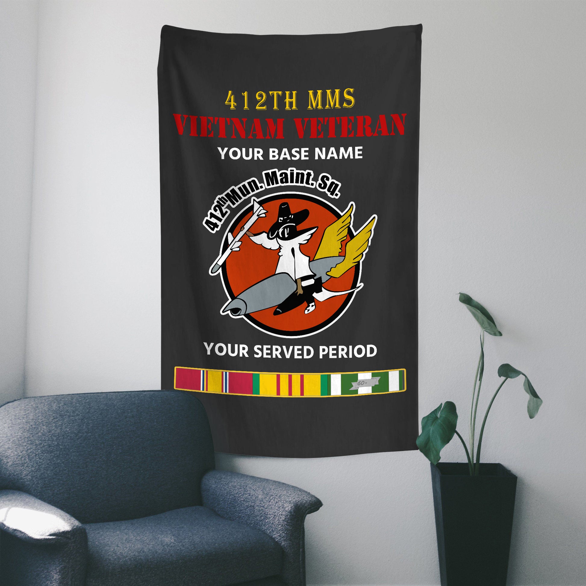 412TH MMS WALL FLAG VERTICAL HORIZONTAL 36 x 60 INCHES WALL FLAG