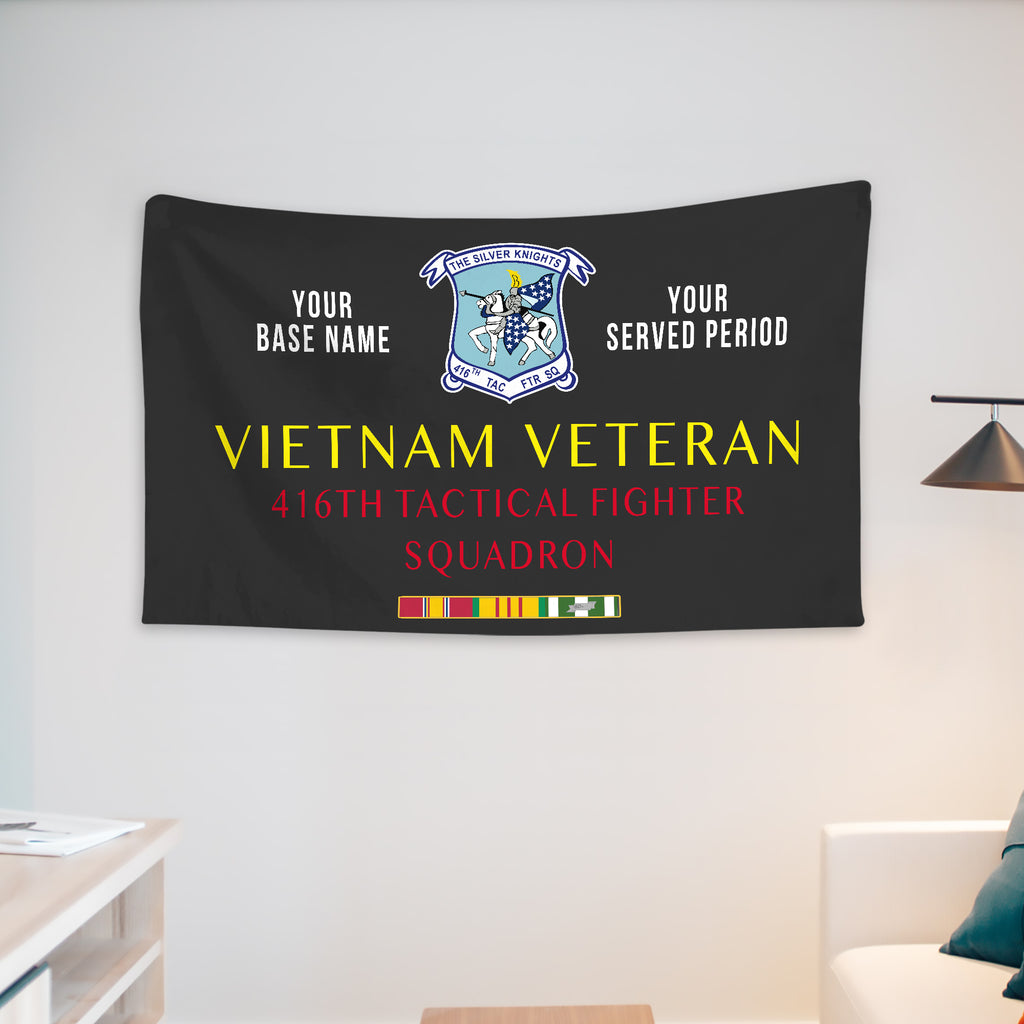 416TH TACTICAL FIGHTER SQUADRON WALL FLAG VERTICAL HORIZONTAL 36 x 60 INCHES WALL FLAG