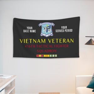416TH TACTICAL FIGHTER SQUADRON WALL FLAG VERTICAL HORIZONTAL 36 x 60 INCHES WALL FLAG