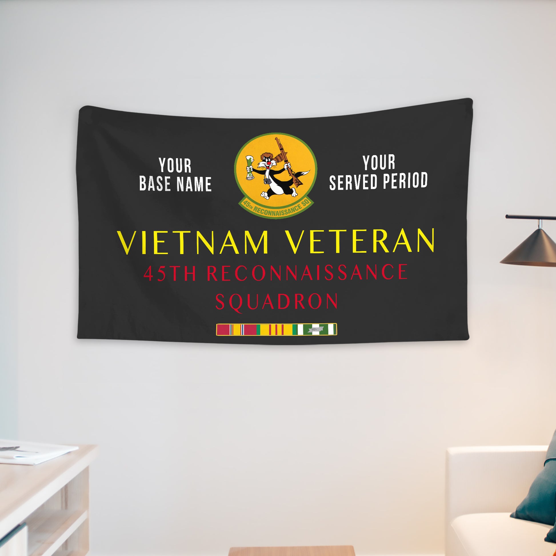45TH RECONNAISSANCE SQUADRON WALL FLAG VERTICAL HORIZONTAL 36 x 60 INCHES WALL FLAG