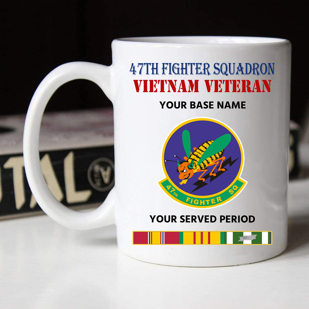 47TH FIGHTER SQUADRON BLACK WHITE 11oz 15oz COFFEE MUG
