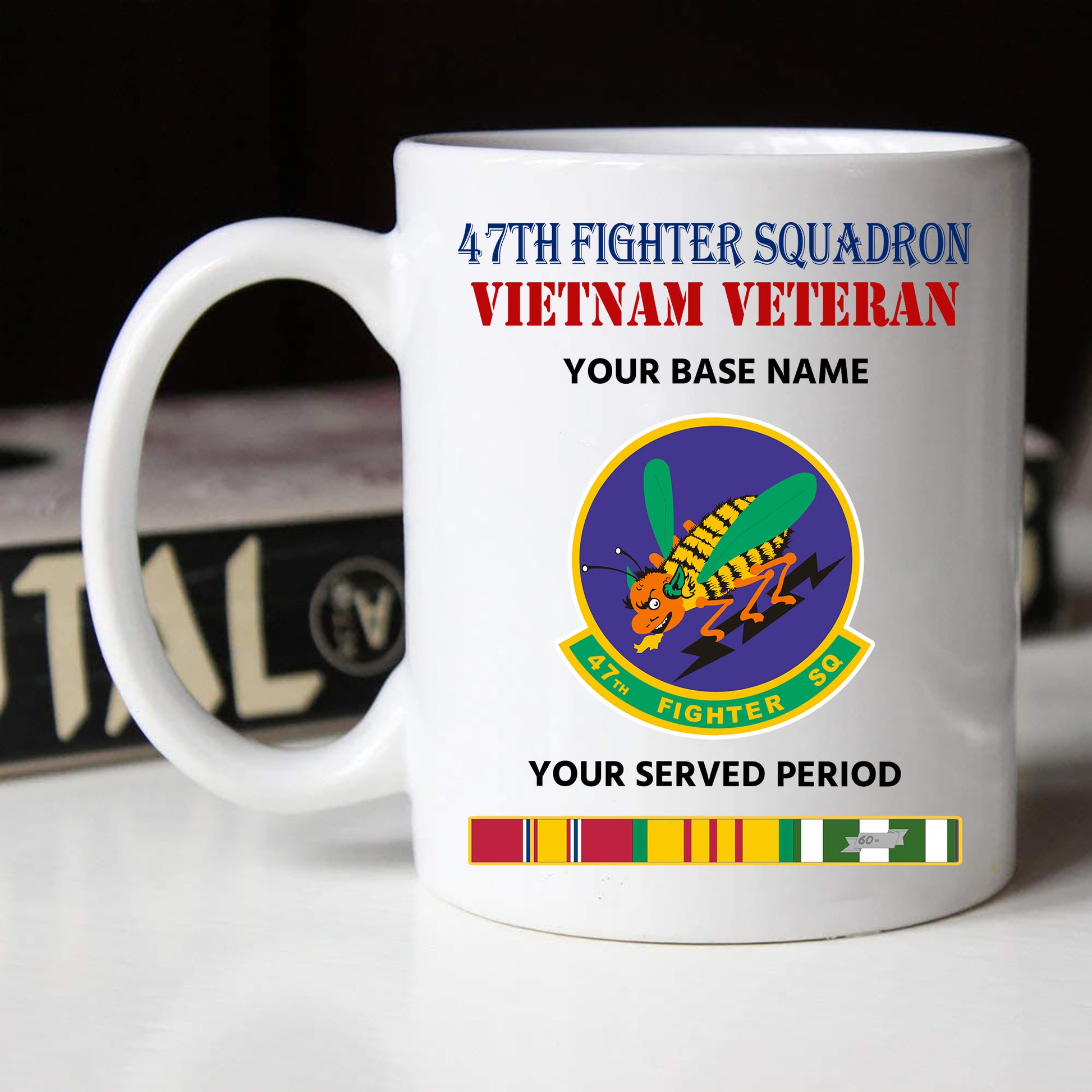 47TH FIGHTER SQUADRON BLACK WHITE 11oz 15oz COFFEE MUG