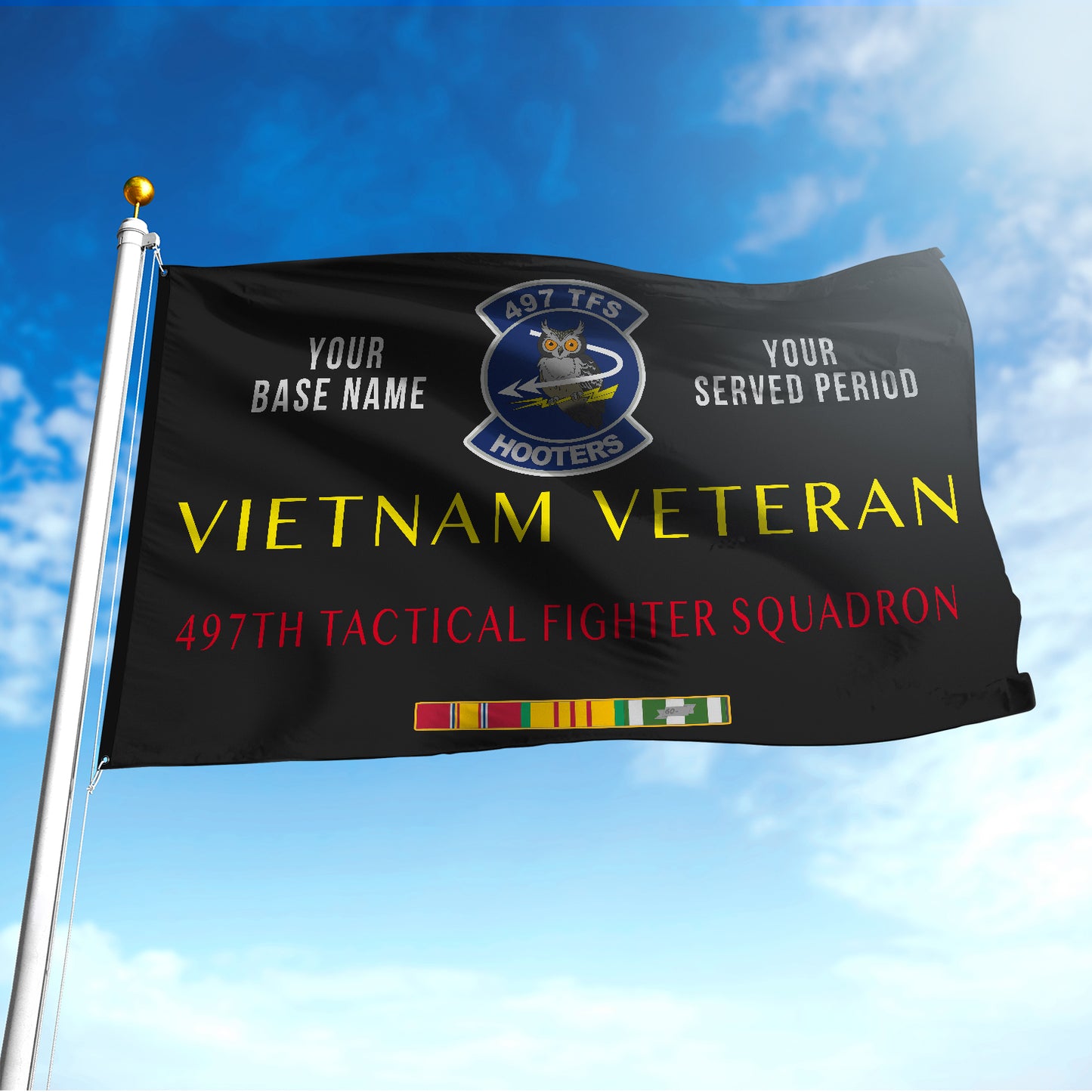 497TH TACTICAL FIGHTER SQUADRON FLAG DOUBLE-SIDED PRINTED 30"x40" FLAG