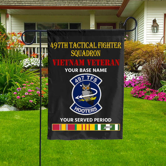 497TH TACTICAL FIGHTER SQUADRON DOUBLE-SIDED PRINTED 12"x18" GARDEN FLAG