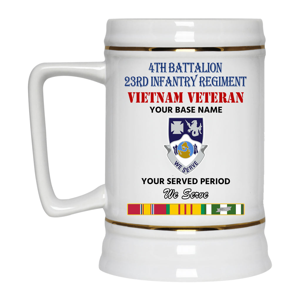 4TH BATTALION 23RD INFANTRY REGIMENT BEER STEIN 22oz GOLD TRIM BEER STEIN