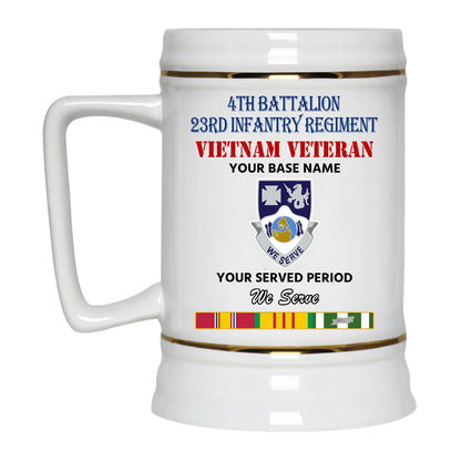 4TH BATTALION 23RD INFANTRY REGIMENT BEER STEIN 22oz GOLD TRIM BEER STEIN
