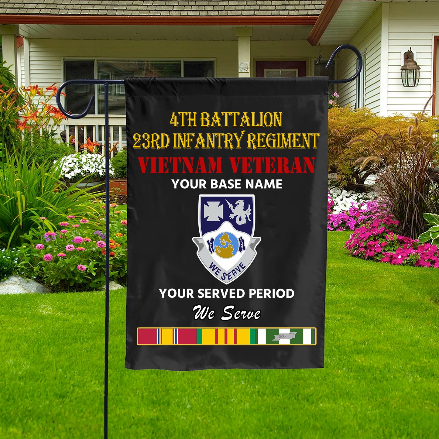 4TH BATTALION 23RD INFANTRY REGIMENT DOUBLE-SIDED PRINTED 12"x18" GARDEN FLAG