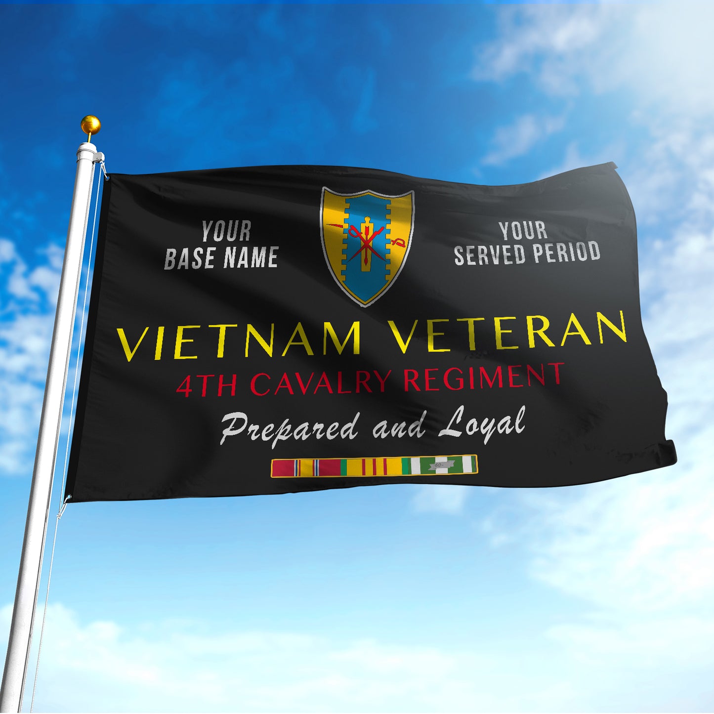 4TH CAVALRY REGIMENT FLAG DOUBLE-SIDED PRINTED 30"x40" FLAG