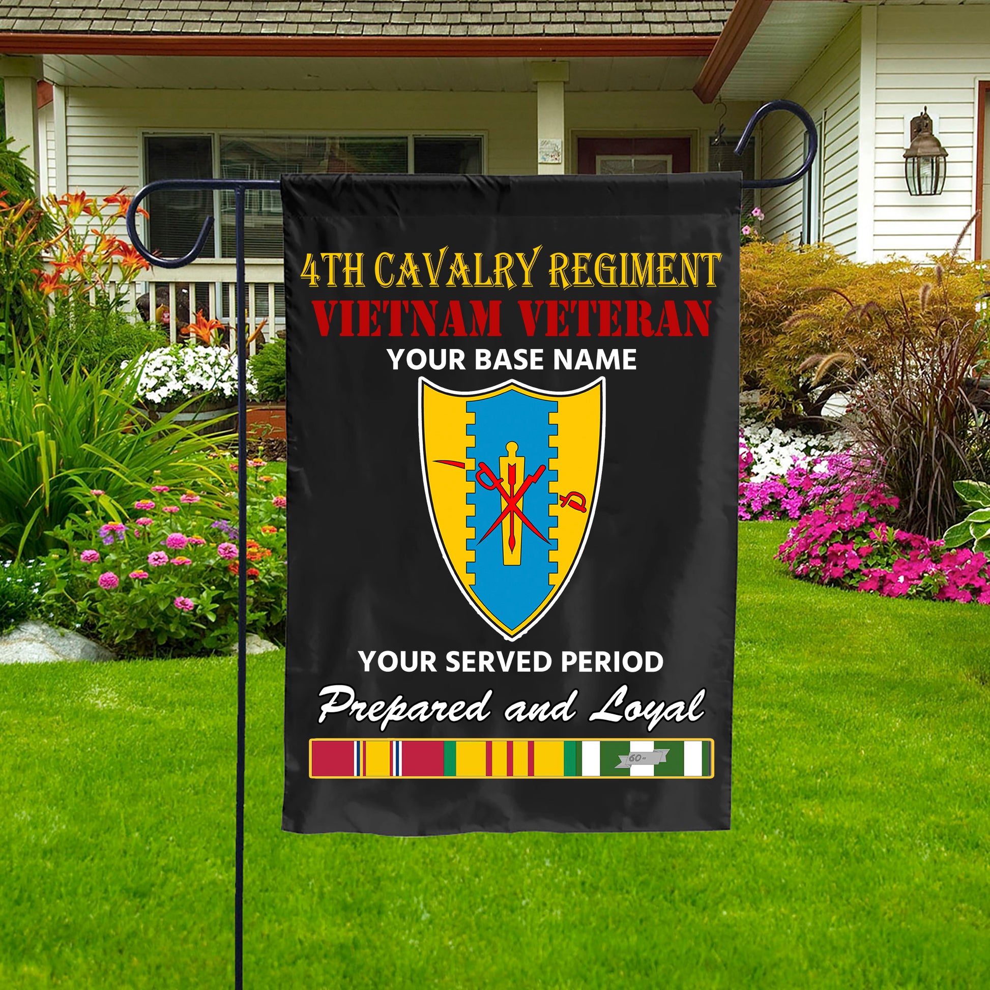 4TH CAVALRY REGIMENT DOUBLE-SIDED PRINTED 12"x18" GARDEN FLAG